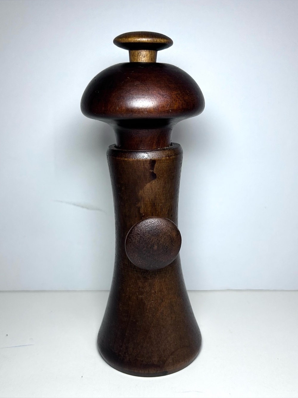 Mid Century Teak Pepper Mill Salt Shaker Combo by Dan Droz Lauffer ‘75